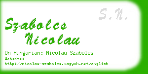 szabolcs nicolau business card